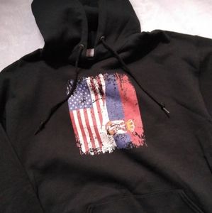 USA / Serbian Flag Blend Hoodie